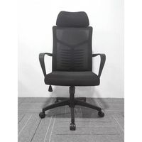 Chaise de bureau à dossier haut réglable en tissu d'os de poisson Chaise de personnel pivotante en maille pour la conférence et le travail sur ordinateur avec appui-tête