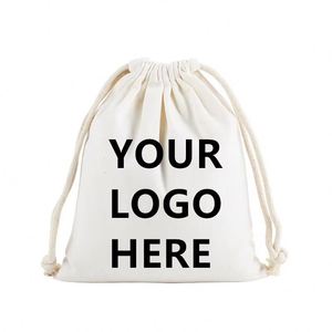 Sac à cordon personnalisé en tissu doux et coloré, en toile de coton, avec logo sur mesure et double cordon - Product Image 1