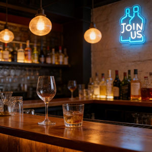 Letrero Luminoso LED 'JOIN US', Luz Acrílica USB Regulable para Decoración de Fiestas y Espacios Comunitarios - Product Image 5