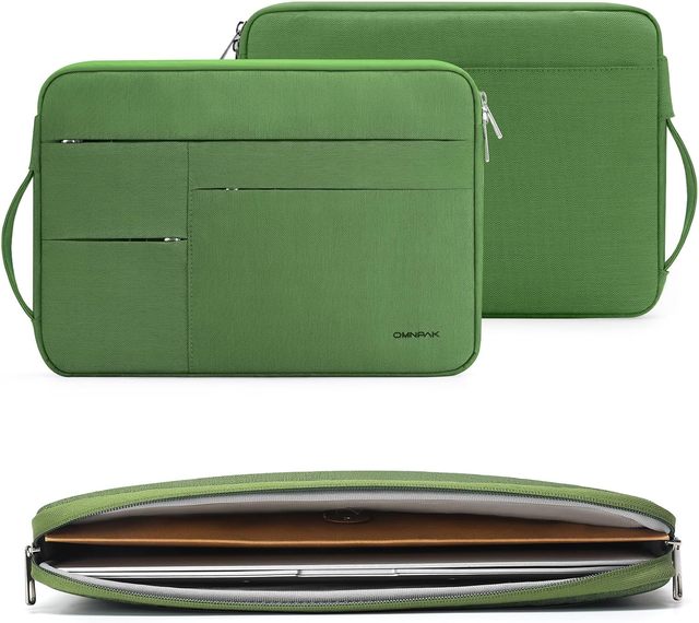 OMNPAK Slim Polyester Laptop Sleeve Bag Waterproof  13 14 15  Inch Case Water Repellent Laptop Case with Handle