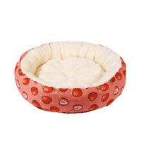 Canapé-lit pour chat et chien en peluche chaude 100% coton, coussin doux avec housse non amovible pour toutes les saisons, lavable à la main