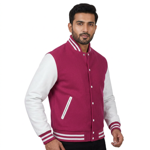 Blousons universitaires réversibles en toile de haute qualité, avec patch brodé et design Letterman de baseball, manches longues, pour commande en gros - Product Image 1