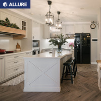 Allure Liquidation Acajou Classique Teck Cerisier Courbé Rond Bois Massif Cuisine en Mélamine Armoires de Cuisine Prêt à Assembler