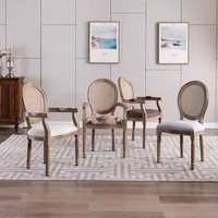 Chaise de salle à manger moderne en bois massif avec revêtement en cuir, dossier de style français, pour bar et restaurant, mobilier de maison, fauteuil en chêne