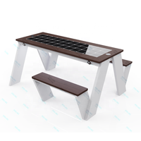 Banco de muebles solar inteligente de carga inalámbrica para exteriores Mesa de camping de acero para personas discapacitadas