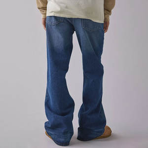 Calças <span class=keywords><strong>Jeans</strong></span> Masculinas Vintage de Perna Larga de Alta Qualidade, Lavadas, Desbotadas, Pesadas, <span class=keywords><strong>Jeans</strong></span> Personalizados para Homens - Product Image 2