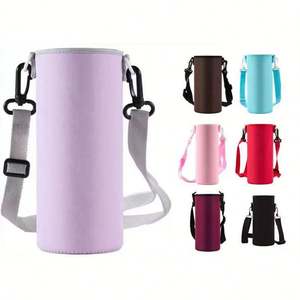 Sac isotherme portable personnalisé en néoprène pour bière, bouteille d'eau, et étui de protection pour bouteille en verre avec sangle - Product Image 1