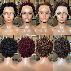 Parrucca Pixie Cut 13x4 con Lace Front, <span class=keywords><strong>Capelli</strong></span> Umani Brasiliani Naturali Ricci, Densità 180%, Pre-Plucked, per <span class=keywords><strong>Donne</strong></span> Nere - Conveniente - Product Image 2