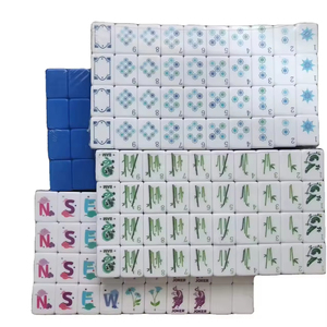 160-Piece 4-Layer Blue Acrylic Mahjong Tiles Painted Engraved Eco-Friendly Made Guangdong Shenzhen <b>Entertainment</b> - Product Image 3