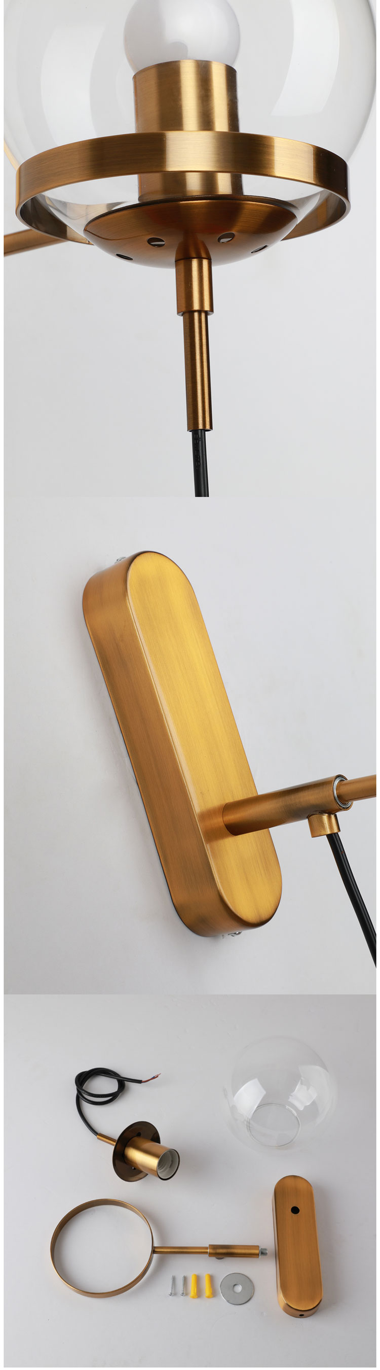 Modern Gold Indoors Guest Living Room Mounted European E27 Bulb LED Wall Light Fittings