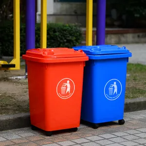 Wholesale Price Public Outdoor Plastic Trash Garbage Can 60l Waste Bin