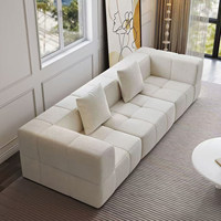 Ensemble de canapés modernes et professionnels de style nordique, en bouclette beige, 3-4 places, durable, pour salon, design d'intérieur