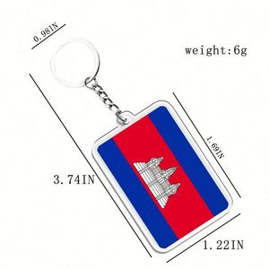 Wholesale Custom Cambodia Keychain Double-Sided UV Printed Acrylic Plastic Exquisite Workmanship - Product Image 2