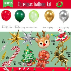 Ensemble d'arche de ballons de Noël rouge, vert et or, best-seller, avec rennes, traîneau du Père Noël, décorations de fond pour fête de Noël en intérieur - Product Image 5
