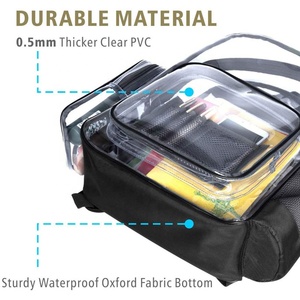 De ver <span class=keywords><strong>a</strong></span> través de <span class=keywords><strong>la</strong></span> estudiante de Pvc transparente mochila estadio plástico de seguridad aprobado claro mochila - Product Image 5