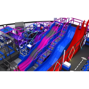 Trampolino per bambini parco trampolino all'aperto con trampolino per giochi di arrampicata con palline oceaniche - Product Image 5