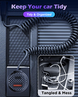 Chargeur de voiture rétractable 3 en 1, chargeur de voiture à charge rapide, adaptateur de chargeur de voiture USB C 110W pour iPhone 16/15/14/13/12/Galaxy