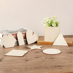 Wanuocraft chưa hoàn thành gỗ lát handmade vòng tròn bằng gỗ cây giáng sinh trang trí đồ trang trí treo cutouts dây thủ công - Product Image 2