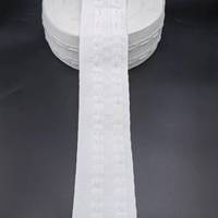 Ruban de rideau en polyester tissé robuste, deux rangées de poches à crochets, design traditionnel blanc, largeur 7,5 cm pour rideaux plissés