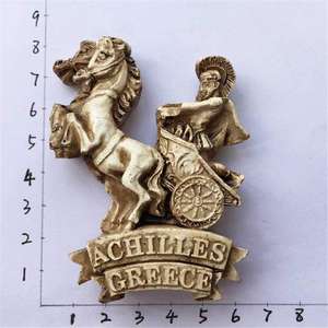 Resina imán de nevera haciendo Aquiles héroe Grecia imán de nevera de resina 3d ciudad de viaje de recuerdo recopilación de la etiqueta engomada - Product Image 2