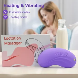 أحدث تصميم لطيف لتدليك الثدي جهاز تدليك الصدر كهربائي هزاز تدفئة مدلك الرضاعة للرضاعة الطبيعية