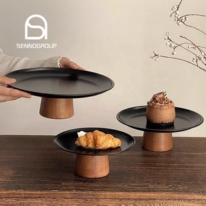 Luxury Black Stainless Steel Fruit <strong>Candy</strong> Plate Wedding Restaurant Hotel Decorative Dessert Cake Display Stand <strong>Tray</strong> - Product Image 1