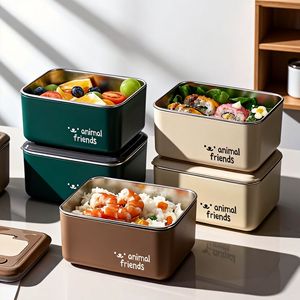 Stainless Steel Food <b>Container</b> BPA Free Microwaveable Thermos Insulated Lunch Box Set with Cutlery - Product Image 4