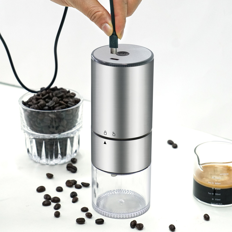 Portable Rechargeable All-electric Wireless Adjustable Gear Stainless Steel Core Coffee Bean Grinder
