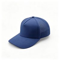 Topi Baseball Snapback 5 Panel Kualitas Tinggi Custom Laser Cut Tahan Air Dengan Logo Custom Unisex untuk Aktivitas Luar Ruangan