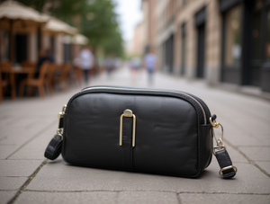 Borsa a tracolla da donna in pelle PU con doppio coulisse, colore unico, per tutte le stagioni - Product Image 2