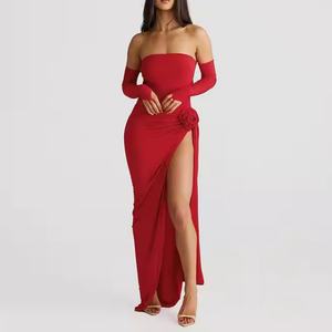 Robe de soirée sexy pour femme, de haute qualité, OEM, couleur unie, dos nu, printemps-été, tenue personnalisée pour club de nuit - Product Image 1