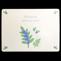 Design personnalisé réutilisable de qualité alimentaire, napperon en silicone pour fruits, impression, tapis de table à manger en silicone pour plantes mignonnes à la mode