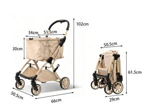 รถเข็นสัตว์เลี้ยง Mamago 208 พับได้ น้ำหนักเบา กันน้ำ ทนทาน ระบายอากาศดี 4 ล้อ ได้รับการรับรองจากสายการบิน สำหรับการเดินทางนอกบ้าน พกพาสะดวก - Product Image 5