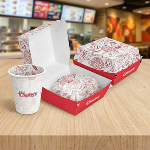 Boîtes à emporter en papier de qualité alimentaire, vente en gros, impression personnalisée, emballage de haute qualité pour la restauration rapide, hamburgers - Product Image 1