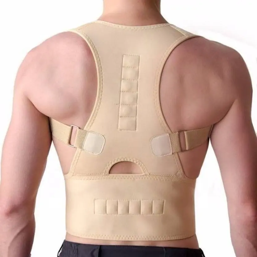 Медицинский регулируемый магнитный бандаж для поддержки осанки снимает боль в шее, спине и позвоночнике