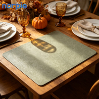 Set de Table en Cuir PU Gravé au Laser Blanc Ivoire Vert Menthe pour la Maison, la Salle à Manger – Lot de Gros pour Cuisine
