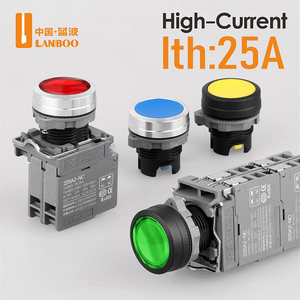 Lanboo SA2 Nút chuyển đổi tự thiết lập lại IP65 tự khóa Đầu phẳng 22mm bắt đầu tự làm 1No 1Nc tạm thời IP65 Nút chuyển đổi Plasti - Product Image 3