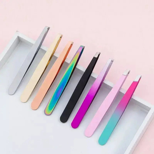 Pinzas para Cejas Inclinadas Personalizadas, Pinza para Cejas de Acero Inoxidable con Punta Plana, Herramienta Profesional para Depilación y Belleza - Product Image 3