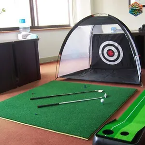 Golf-Übungsnetz, 10 × 7 Fuß grünes Golfwagen-Trainingsnetz mit Ziel und Tragetasche, Golfnetz für Hinterhof-Führungsplatte Chippi