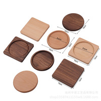 Sous-verres en bois de noyer et hêtre écologiques de 10 mm d'épaisseur, personnalisables OEM, vente en gros, design zen asiatique, logo gravable au laser pour