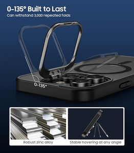 Ốp lưng chống rơi từ tính có nắp che camera và giá đỡ vòng tròn camera dành cho <span class=keywords><strong>iPhone</strong></span> 17 Pro Max 16 15 14 13 12 11 hỗ trợ sạc không dây - Product Image 2