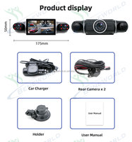 Enregistreur DVR de voiture 5 canaux 4K + 2*1080P + 1080p FHD 25 FPS WIFI GPS 3 pouces IPS écran vidéo caméra de tableau de bord Super Vision nocturne