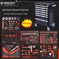 Chariot d'outils mobile robuste pour réparation automobile, 720 pièces, garantie complète, avec 12 tiroirs