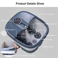 Appareil de massage pour les pieds pliable et portable certifié CE ROHS FCC ETL avec jets et bulles