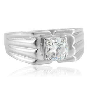 yunnique Women's Stainless Steel Geometric <b>Ring</b> With Gemstone Engagement Jewelry 21073 - Product Image 1