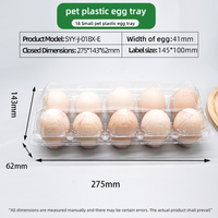 Vente en gros de porte-oeufs de poule jetable transparent 18 trous plateau à oeufs en plastique à clapet Type de processus blister