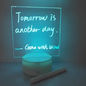 Crack Led light base for Acrylic Blank Message Board with pen Writing Daily Note Creative Night Light DIY Cute Bedside Lamp