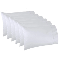 Taie d'oreiller Standard/Queen - Douce, style hôtelier, en mélange de polycoton, 200 fils, sans plis, housse de coussin en lin, taies d'oreiller