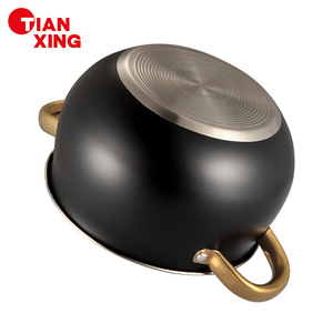 En Gros Batterie de Cuisine 8 Pièces en Acier Inoxydable, Poignées Noires et Dorées, avec Marmite, Casseroles Antiadhésives pour Maison et Cuisine - Product Image 5