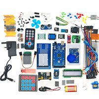 Kit de démarrage Mega 2560 R3 avec moteur, servo, RFID, capteur ultrasonique, relais, écran LCD pour Arduino avec chargeur de batterie, kit d'apprentissage